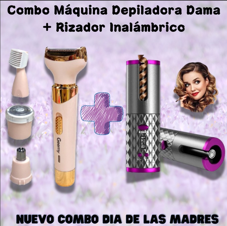 Combo Máquina Depiladora Dama + Rizador